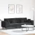 Kanapé Fekete 250 x 77 x 76 cm Bársony