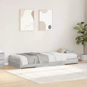   Ágykeret tárolóval fiókkal Szürke Sonoma 75 x 190 cm Faanyag