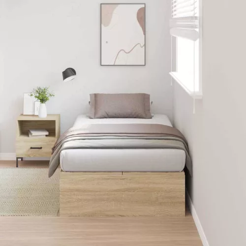 Ágykeret tárolóval sonoma tölgy 80 x 200 cm Faanyag