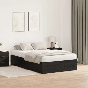   vidaXL Ágykeret tárolóval tárolóval Fekete tölgy 120 x 190 cm Faanyag