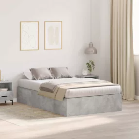   vidaXL Ágykeret tárolóval tárolóval Beton Szürke 120 x 190 cm Faanyag