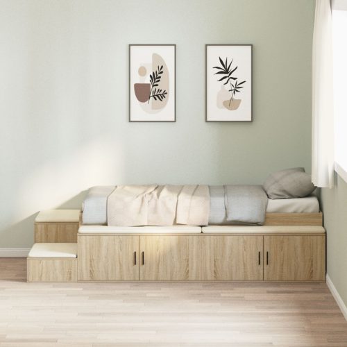 tároló ágy keret Sonoma tölgy 100x200 cm