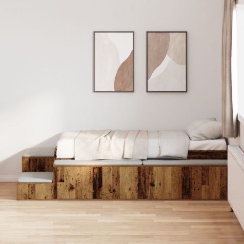 tárolóágykeret régi fa 100x200 cm