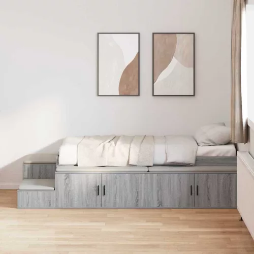 Ágykeret tárolóval Szürke sonoma 234 x 103 x 53.5 cm Faanyag