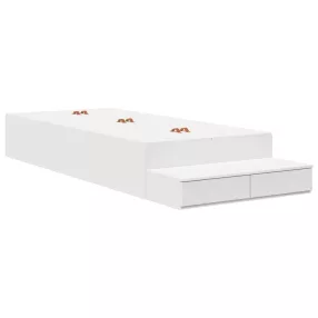   Ágykeret tárolóval fiókkal tárolóval Fehér 80 cm Faanyag