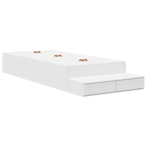 Ágykeret tárolóval fiókkal tárolóval Fehér 80 cm Faanyag