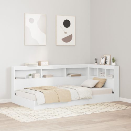 Könyvespolc ágy Fehér 75x190 cm Mérnöki Fa