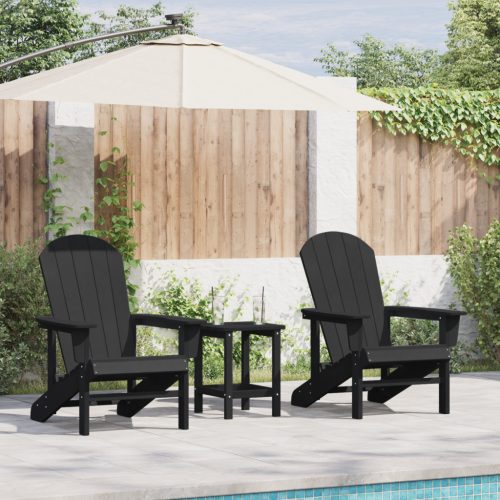 Adirondack székszett 2 db Fekete 74x82x90 cm HDPE