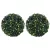 2 db zöld mesterséges boxwood gömbök LED fényekkel 45 cm
