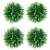 4 db zöld mesterséges boxwood gömbök LED fényekkel 15 cm