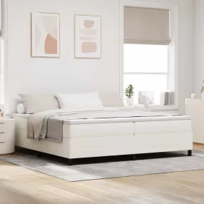   vidaXL Platform ágykeret Krém 200 x 200 cm Bársonyos szövet