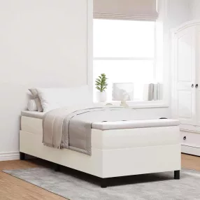   vidaXL Boxrugós ágy Krém és fehér 80 x 200 cm Bársonyos szövet