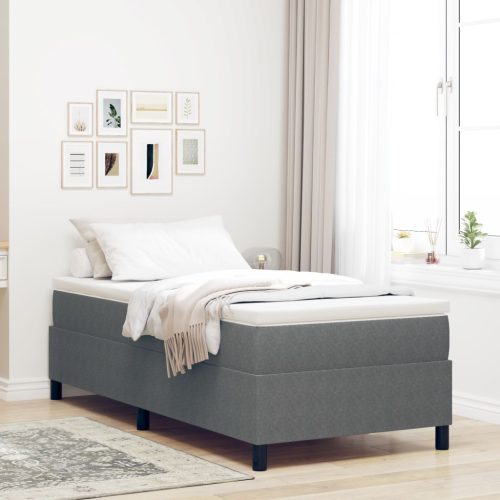 Box Spring Ágy Matraccal Világosszürke 90x200 cm Kord Anyag