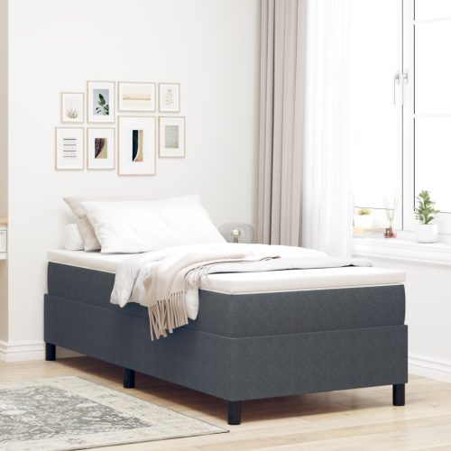 vidaXL Boxspring Ágy Matraccal Sötét Szürke 100 x 200 cm Kordbársony