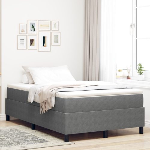 Box Spring Ágy Matrac Világosszürke 120x200 cm Kordbársony Anyag