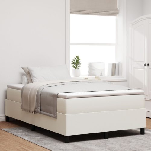 Boxspring Ágy krémszínű matraccal 120x200 cm kordbársony szövetből