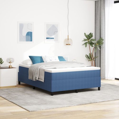 Box Spring Ágy matraccal Kék 140x200 cm Kordbársony szövet