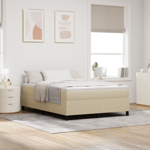 Box Spring Ágy Matraccal Világos Zöld Szürke 140x200 cm Kordbársony Anyag