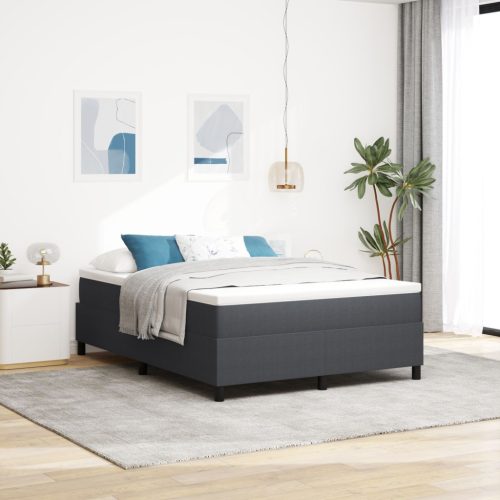 Boxspring ágy matraccal sötétszürke 160x200 cm kordbársony