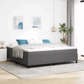   vidaXL Boxrugós ágy Világosszürke és fehér 200 x 200 cm