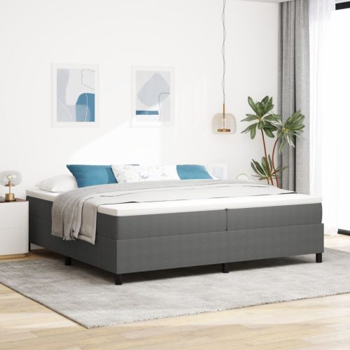 Box Spring Ágy Matraccal Világosszürke 200x200 cm Kordbársony