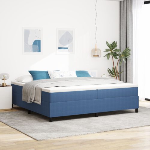Box Spring Ágy Matraccal Kék 200x200 cm Kord Anyag
