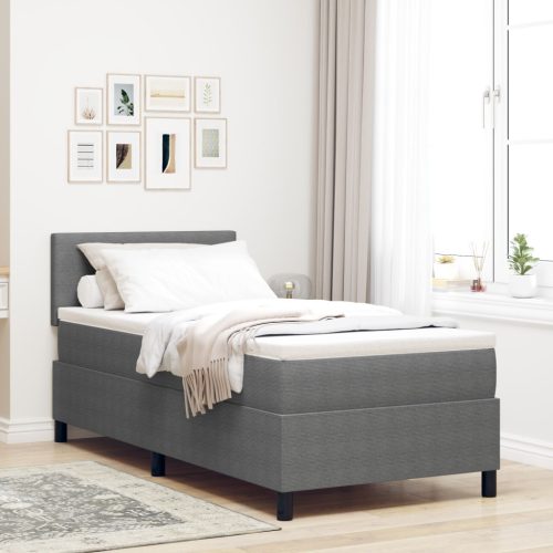 Boxspring Ágy matraccal Szürke 100x200 cm Bársonyos Szövet