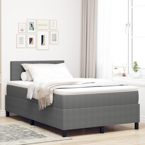Box Spring Ágy Matraccal Világosszürke 120x200 cm Kordbársony Szövet