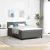 vidaXL Boxrugós ágy fejtámlával Világosszürke és fehér 140 x 200 cm