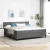 vidaXL Boxrugós ágy fejtámlával Világosszürke és fehér 200 x 200 cm
