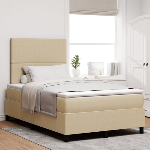 Box Spring Ágy Matraceval Világos Zöld Szürke Kis Kétszemélyes Kordbársony Szövet