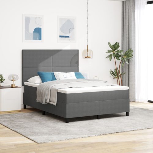 Box Spring Ágy Matraccal Világosszürke 160x200 cm Bársonyos Szövet
