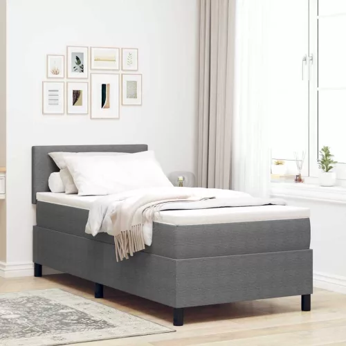 vidaXL LED Box Spring Ágy Világosszürke és fehér 80 x 200 cm