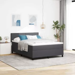   vidaXL LED Box Spring Ágy Sötétszürke és Fehér 160 x 200 cm
