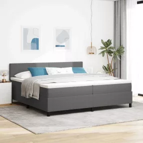   vidaXL LED Box Spring Ágy Világosszürke és fehér 200 x 200 cm