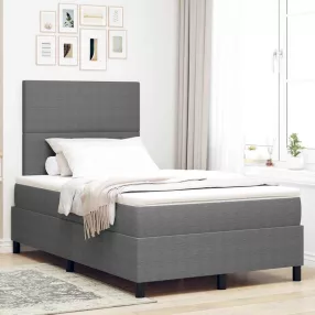   vidaXL LED Box Spring Ágy Világosszürke és fehér 120 x 190 cm