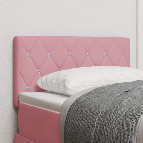 LED Fejtámla Üveg Gombos Rózsaszín 80 cm Bársonyos