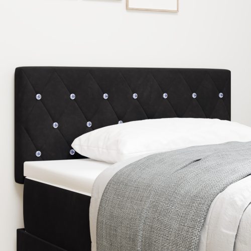 LED Fejtámla Kristálygombos Puffolás Fekete 90 cm Bársonyos