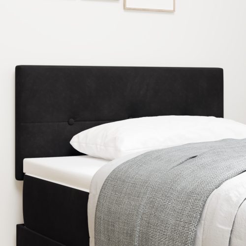 LED Fejtámla Gombos Kárpitozás Fekete 90 cm Bársony