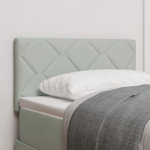 LED fejtámla gyémánt blokkok dizájn világosszürke 80 cm bársony