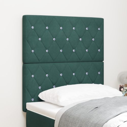 LED Fejtámla Sötétzöld 80 cm Bársony