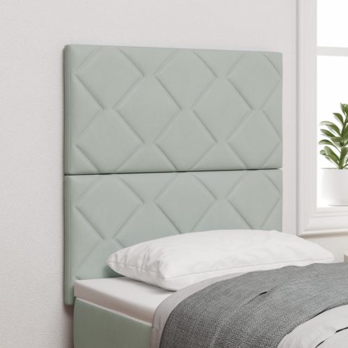 LED fejtámla Gyémánt blokkok dizájn Világosszürke 80 cm bársonyos