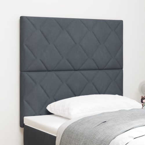 LED Fejtámla Gyémánt Blokk Dizájn Sötét Szürke 90 cm Bársony