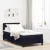 Boxspring ágy matraccal matracmal Fekete 90 x 200 cm szövet