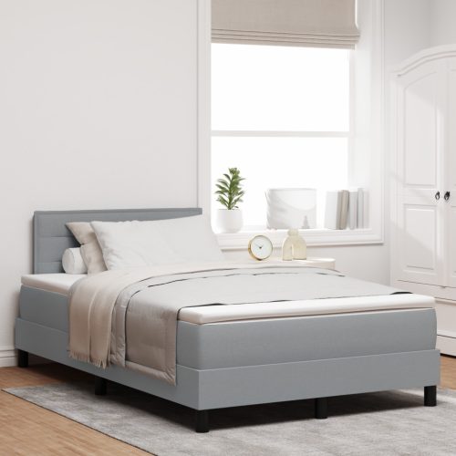Box Spring Ágy Matraccal Világosszürke 120x200 cm Szövet