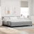 vidaXL Boxrugós ágy matracmal Világosszürke 200 x 200 cm szövet