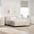 vidaXL Boxrugós ágy fejtámlával Krém 140 x 190 cm szövet