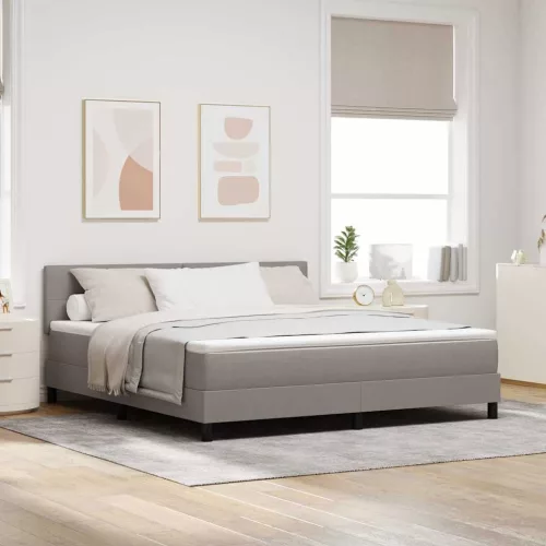 vidaXL Boxrugós ágy fejtámlával Tópszínű 180 x 200 cm szövet