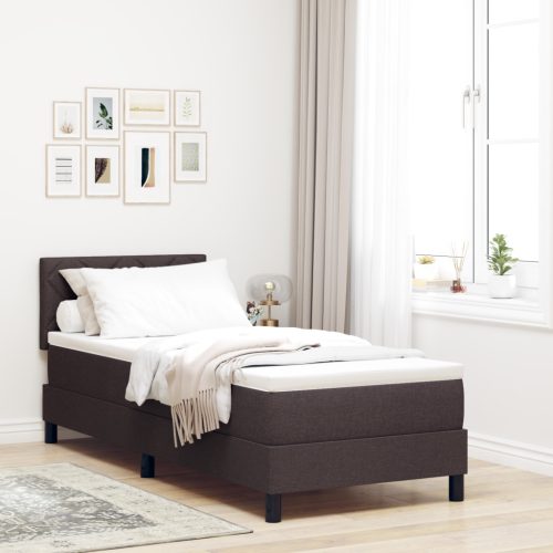 Box spring ágy matraccal Sötétbarna 80x200 cm Szövet