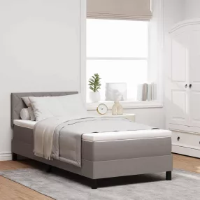   vidaXL Boxrugós ágy párnával fejtámlával Tópszínű 90 x 190 cm szövet